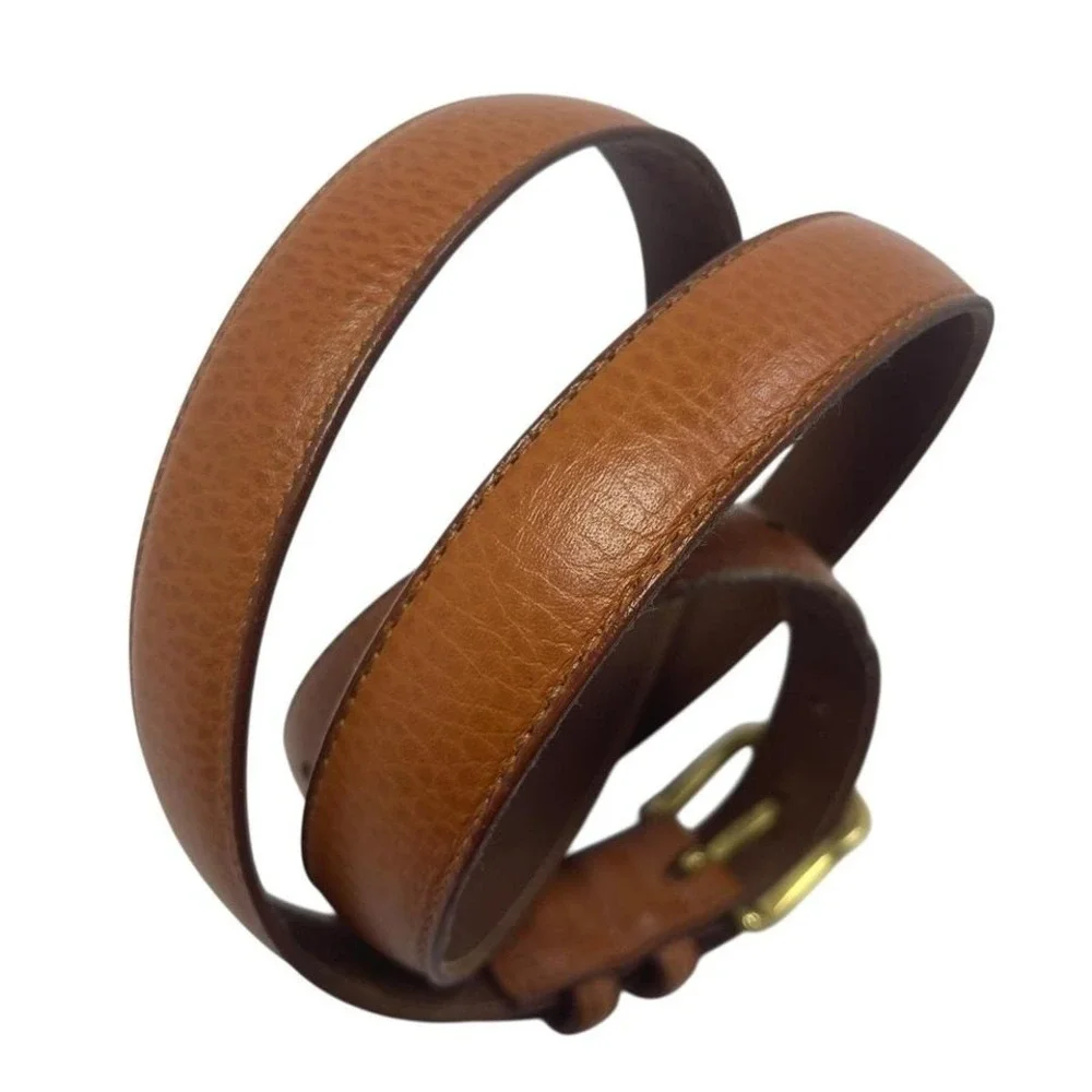 VTG Split Cowhide Leather Belt Brass Buckle Made in‎ USA Christopher Hayes Sz 38